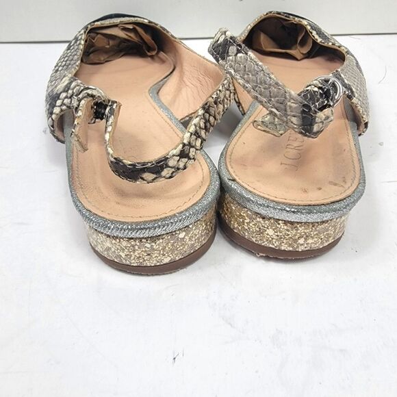 J Crew Snake Embossed Suede Captoe Slingback Flat Size 8.5 - Picture 4 of 7